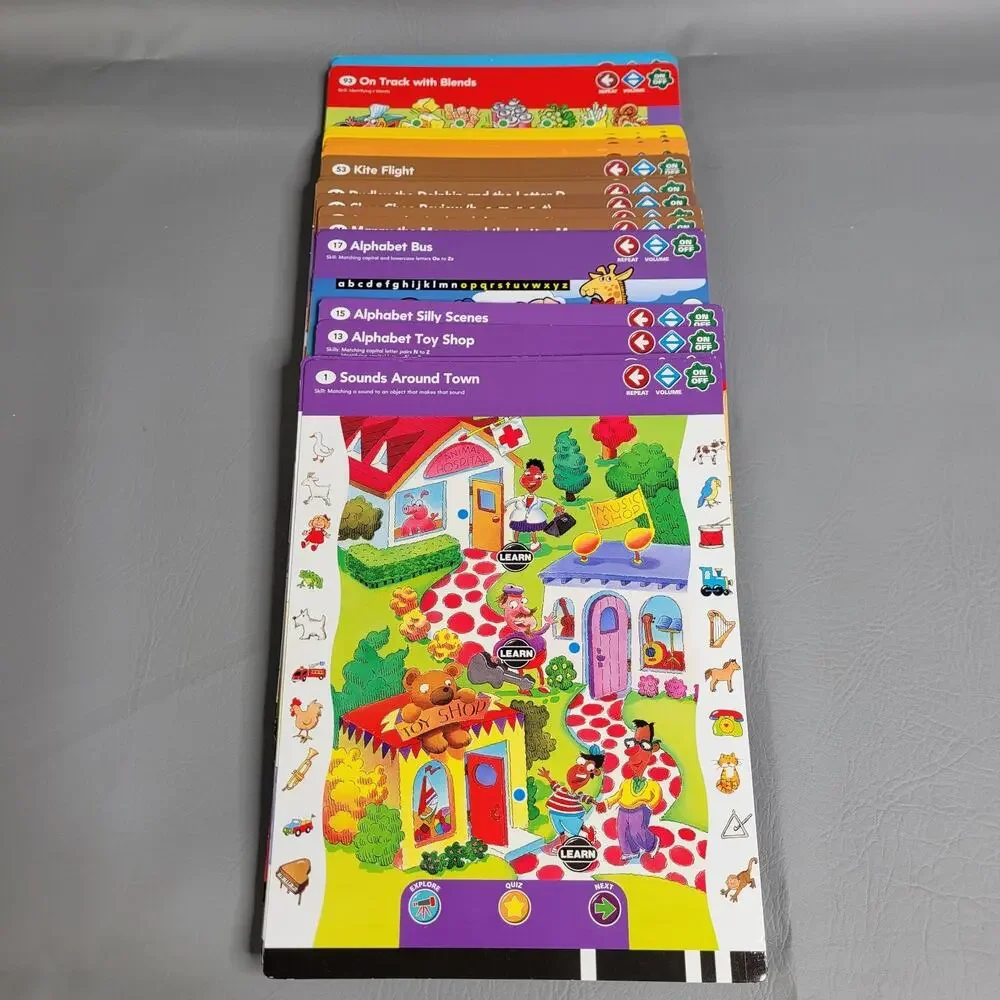 GEOSAFARI Phonics Electronic Learning Reading Pad Homeschool El-8910 w/ 64 Cards